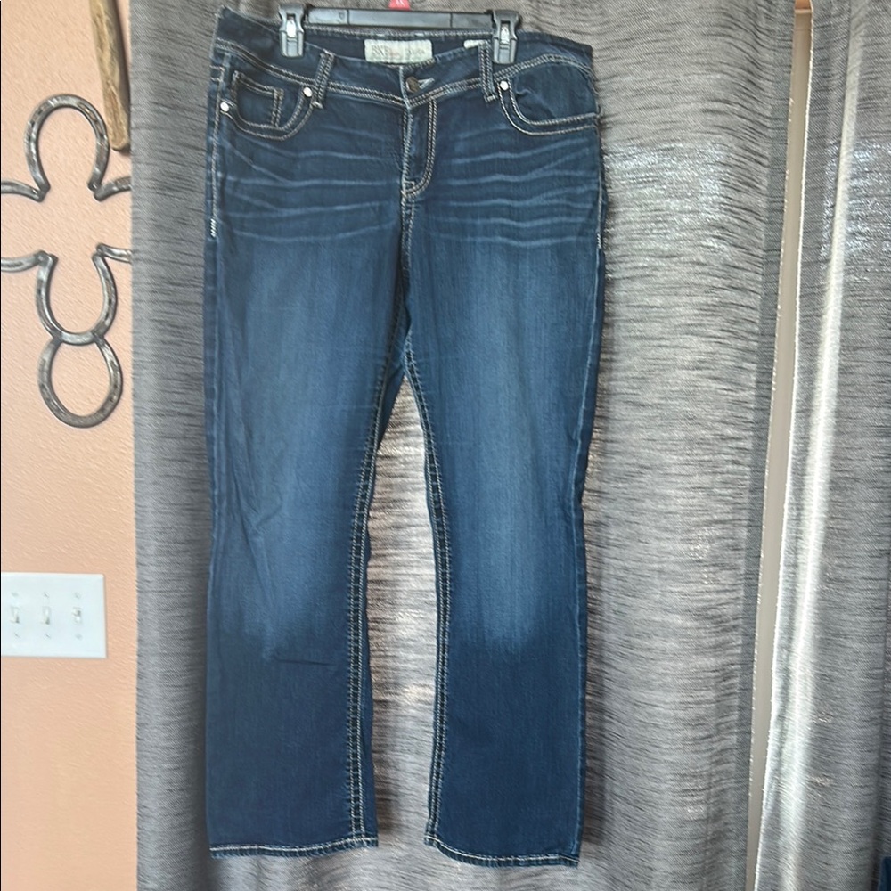 BKE Blue Straight Leg Jeans with Classic Indigo Wash